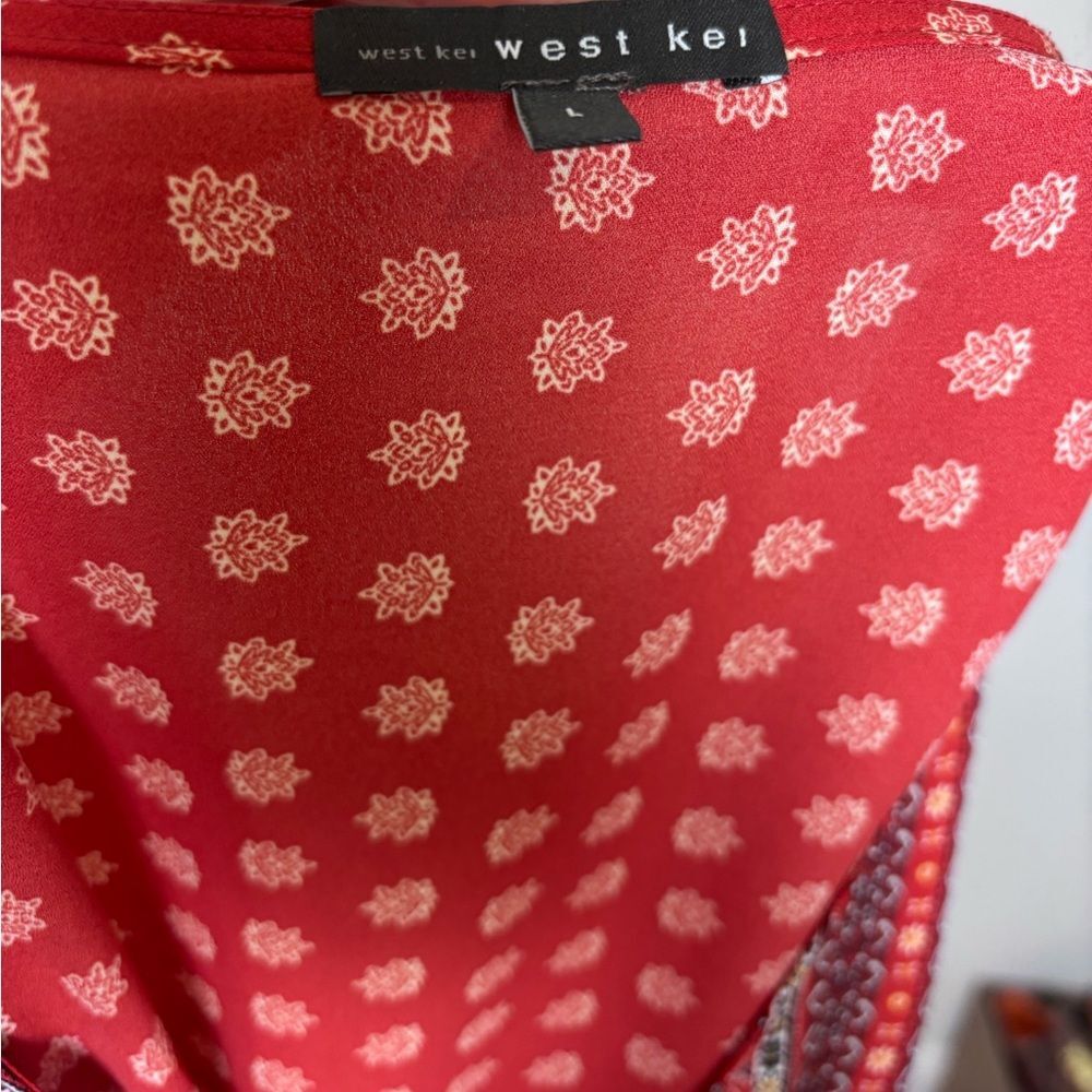 West Kei Bohemian Print Blouse semi sheer - Picture 6 of 7